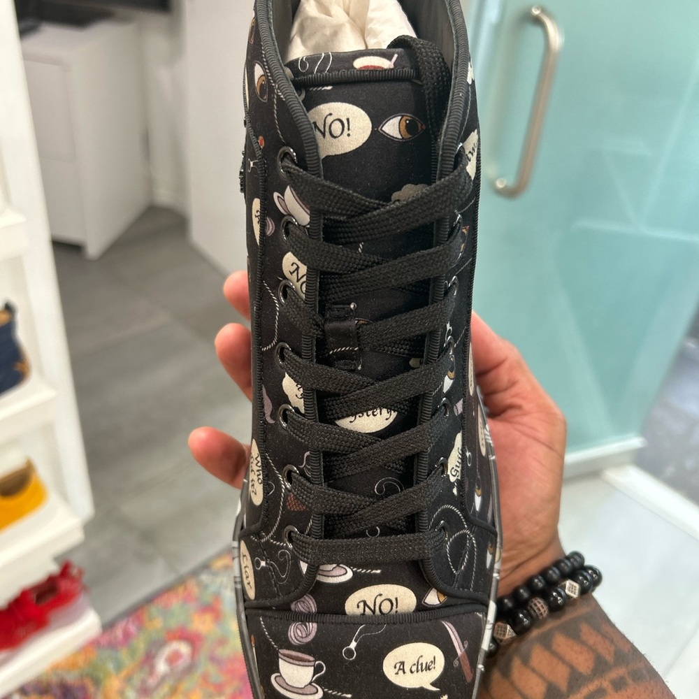 Christian Louboutin Black Graphic High-Top Sneakers